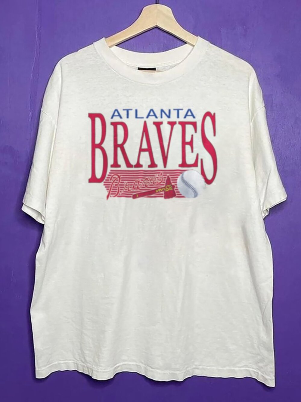 Vintage 90s Atlanta Braves Baseball T Shirt, Retro Atlanta Braves MLB Shirt Tee